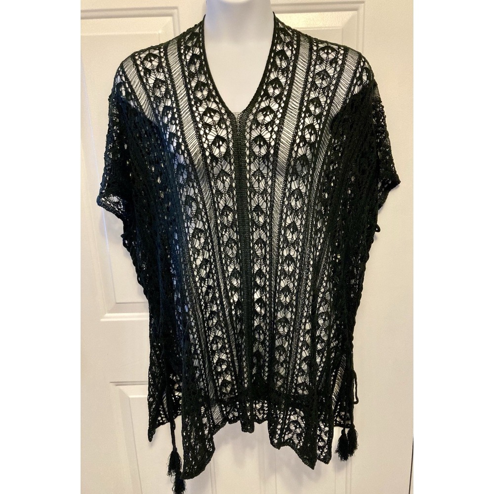 Hapari NEW Cover Up Crochet Lace Bikini Swimsuit Dress One Size Women’s Black‎